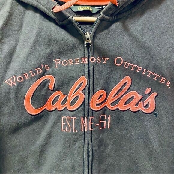 Cabela's pink grey full zip logo sweatshirt hoodie - Picture 2 of 9